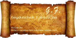 Geyduschek Fabiána névjegykártya
